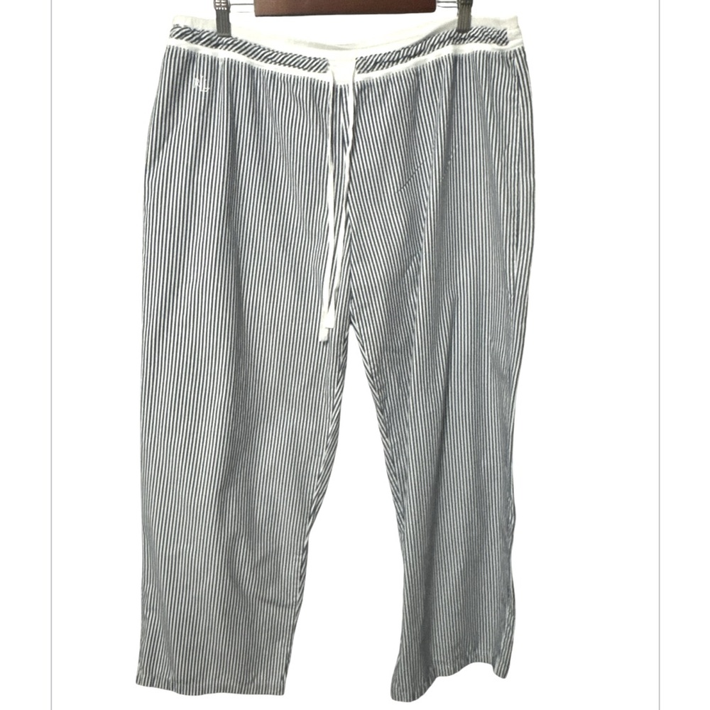 Lauren Ralph Lauren Navy and‎ White Striped pajama pants XL drawstring waist